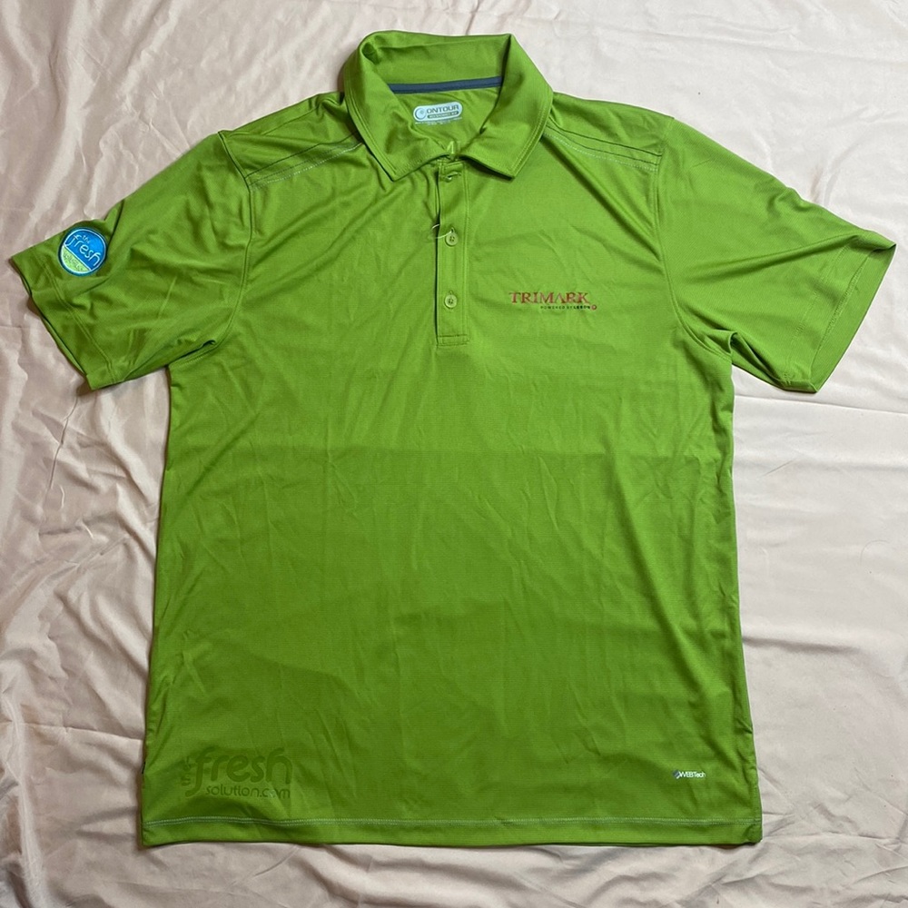 Ontour WebTech Polo Shirt Collared Trimark Powered by Leeds Citron Green